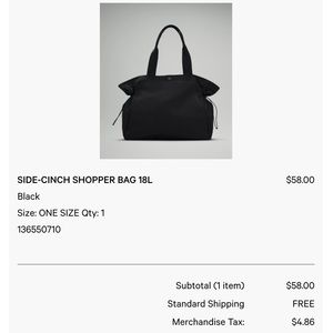 Lululemon Side-Cinch Shopper Bag 18L